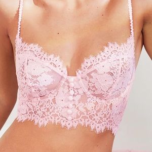FOR LOVE AND LEMONS X VICTORIA SECRET PINK LACE NUDE BRA LINGERIE PERFECT